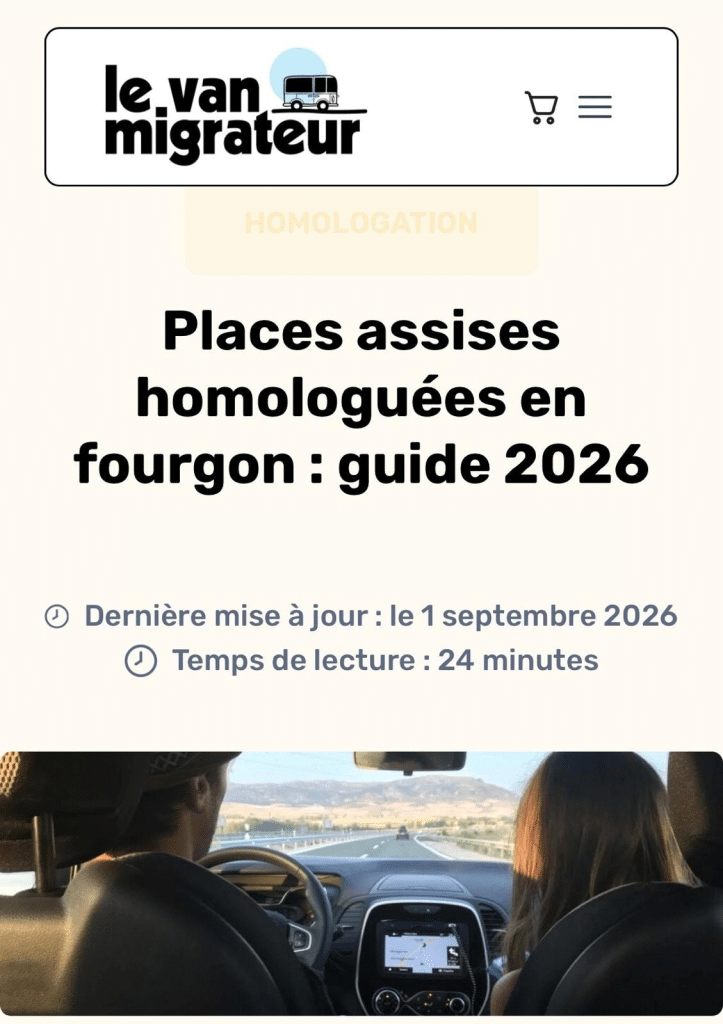 Présentation de l'article collaboratif sur les places assises VASP rédigé par VANSP et Le Van Migrateur.